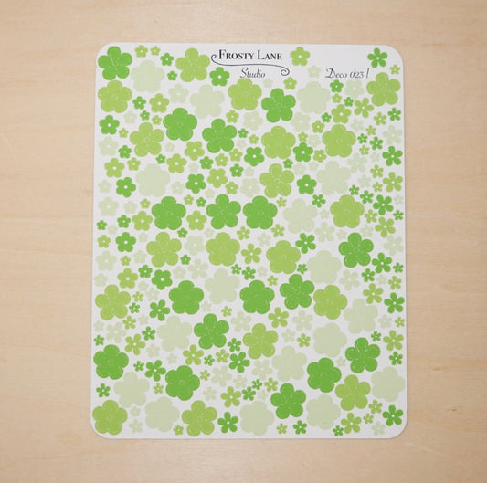 Deco023.l. Lime Green Mini Flower Sticker Sheet