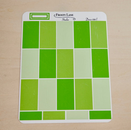 Deco016.l. Lime Rectangle Outline Sticker Sheet
