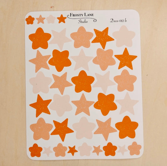 Deco012.b.Orange Star Outline Sticker Sheet