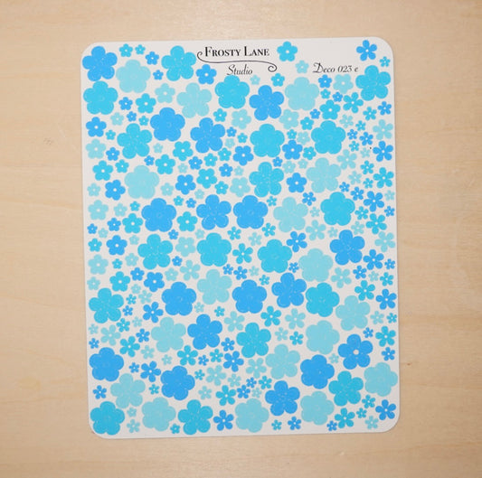 Deco023.e. Blue Mini Flower Sticker Sheet