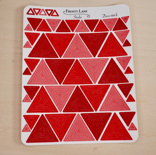 Deco018.k. Red Triangle Outline Sticker Sheet