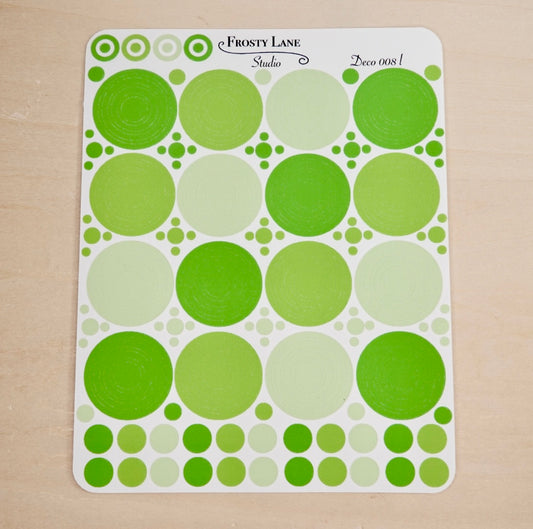 Deco008.l. Lime Circle Outline Sticker Sheet