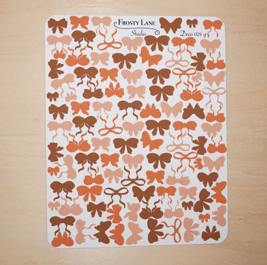 Deco024.g. Brown Bow Sticker Sheet