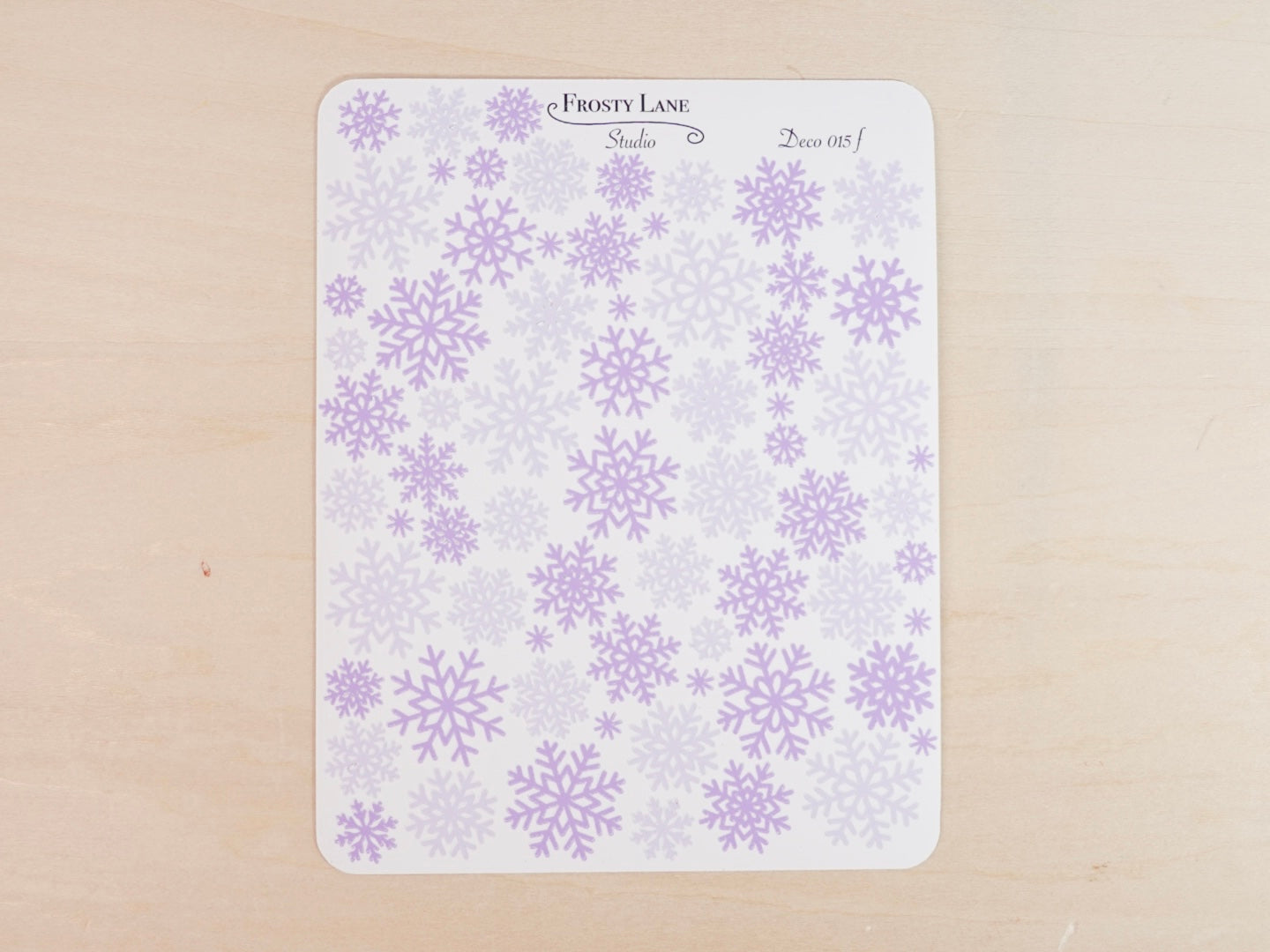 Deco015.f. Purple Snowflake Sticker Sheet