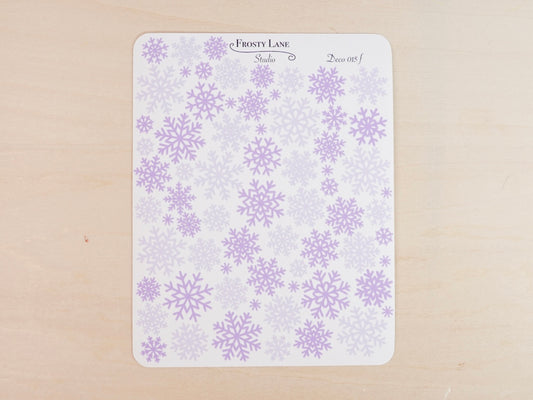 Deco015.f. Purple Snowflake Sticker Sheet