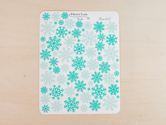 Deco015.d. Green Snowflake Sticker Sheet