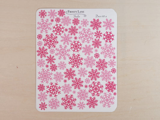 Deco015.a. Pink Snowflake Sticker Sheet
