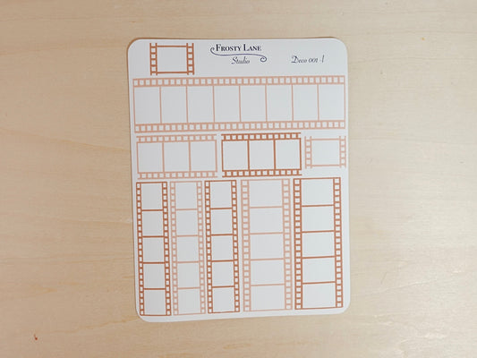 Deco001.l. Brown Film Strip Sticker Sheet