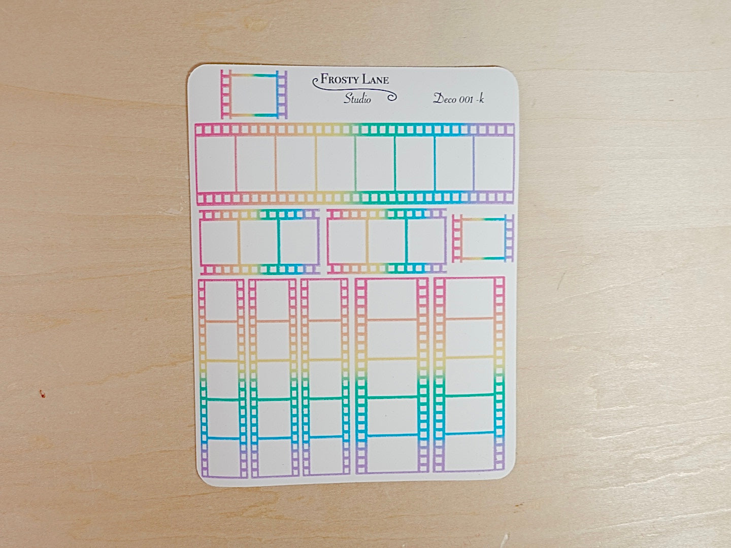 Deco001.k. Rainbow Film Strip Sticker Sheet