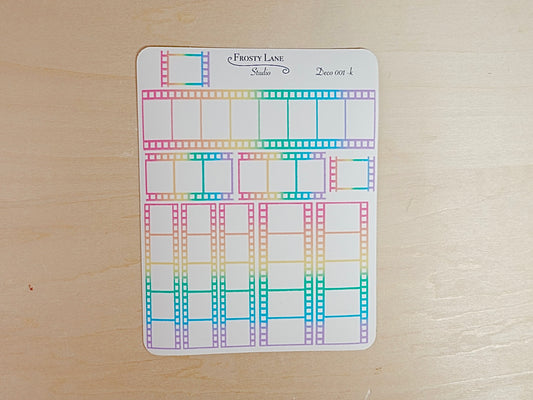 Deco001.k. Rainbow Film Strip Sticker Sheet