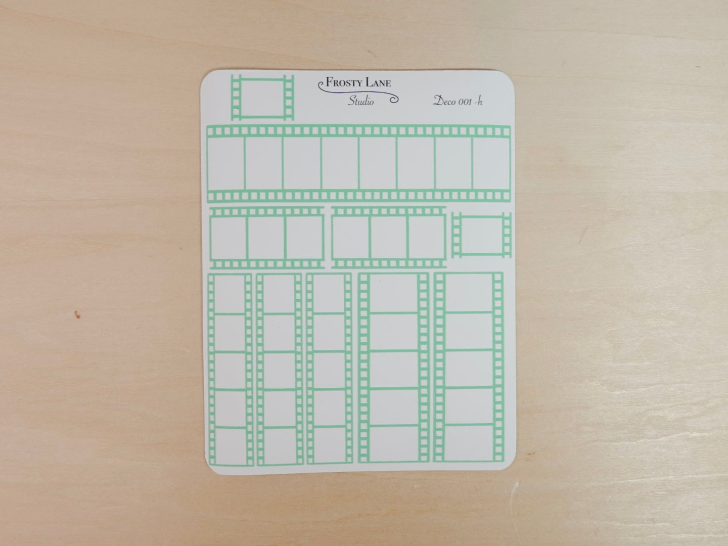 Deco001.h. Green Film Strip Sticker Sheet