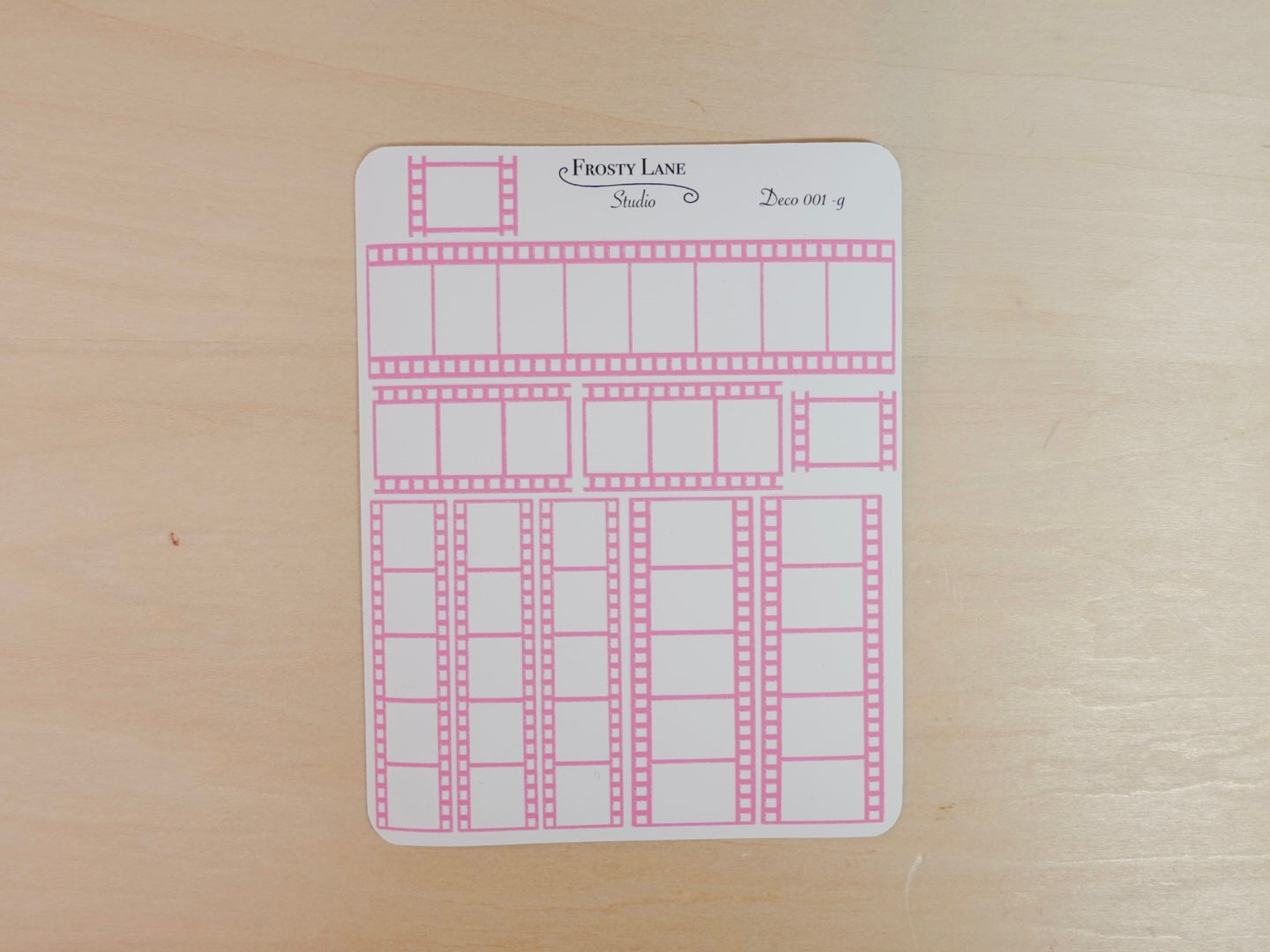 Deco001.g. Pink Film Strip Sticker Sheet