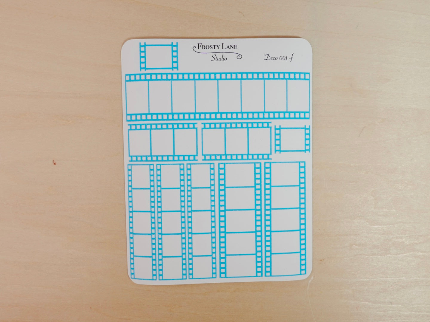 Deco001.f. Blue Film Strip Sticker Sheet