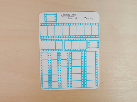 Deco001.f. Blue Film Strip Sticker Sheet