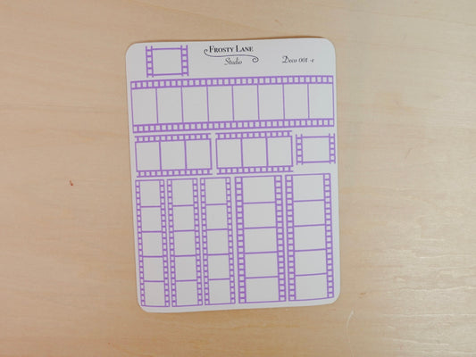 Deco001.e. Purple Film Strip Sticker Sheet