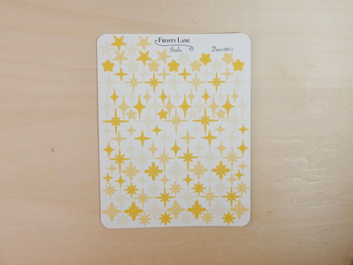 Deco007.c. Yellow Stars and Sparkles Sticker Sheet