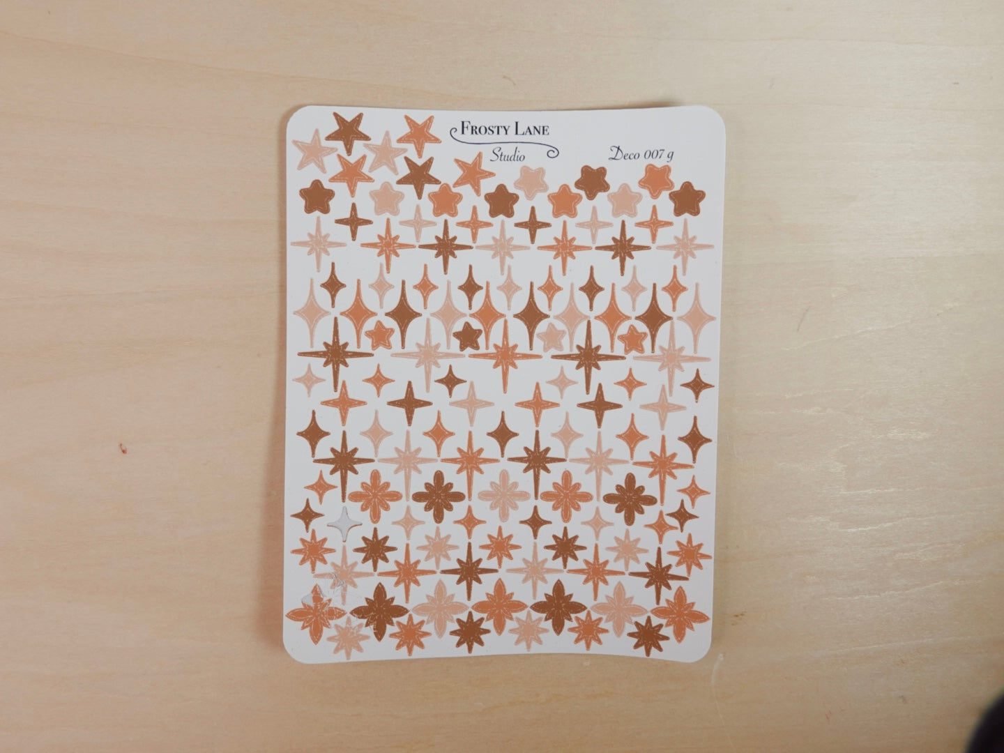 Deco007.g. Brown Stars and Sparkles Sticker Sheet