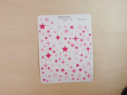 Deco004.a. Pink Sparkles Sticker Sheet