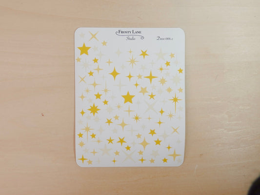 Deco004.c. Yellow Sparkles Sticker Sheet