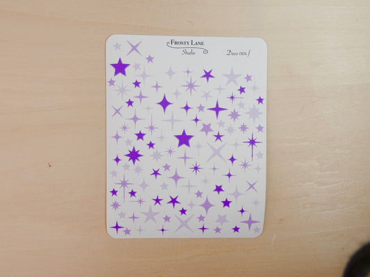 Deco004.f. Purple Sparkles Sticker Sheet