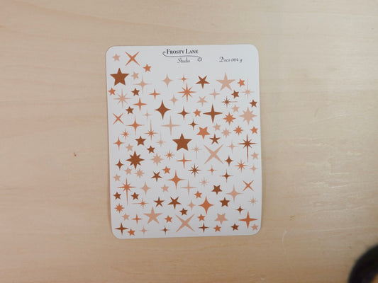 Deco004.g. Brown Sparkles Sticker Sheet