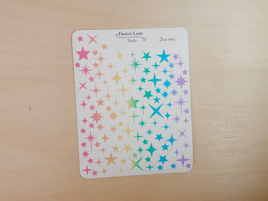 Deco004.j. Rainbow Sparkles Sticker Sheet