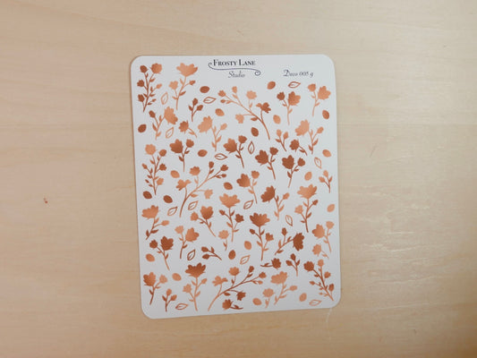 Deco005.g. Brown Flower Stem Sticker Sheet