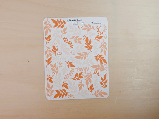 Deco014.b. Orange Foliage Sticker Sheet