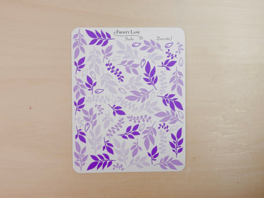 Deco014.f. Purple Foliage Sticker Sheet