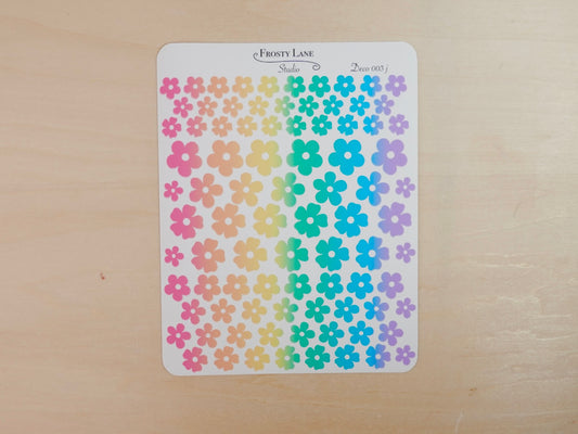 Deco003.j. Rainbow Flower Sticker Sheet