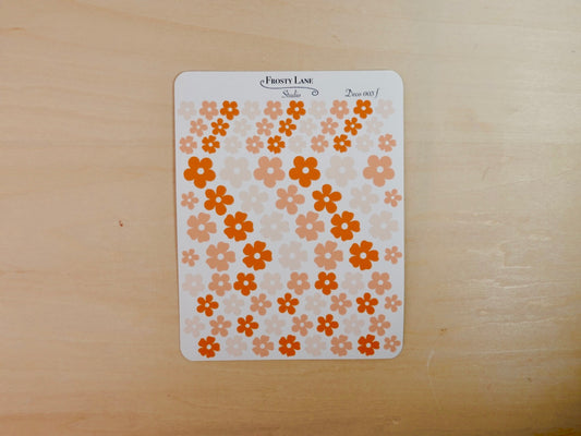 Deco003.f. Orange Flower Sticker Sheet