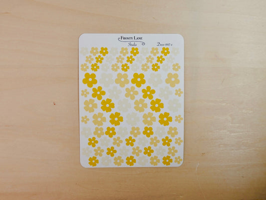 Deco003.e. Yellow Flower Sticker Sheet