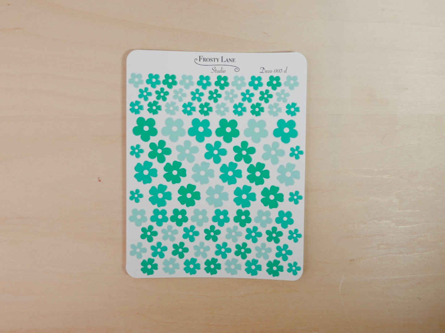 Deco003.d. Green Flower Sticker Sheet
