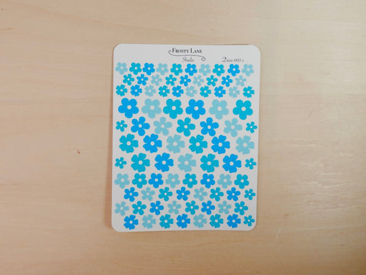 Deco003.c. Blue Flower Sticker Sheet