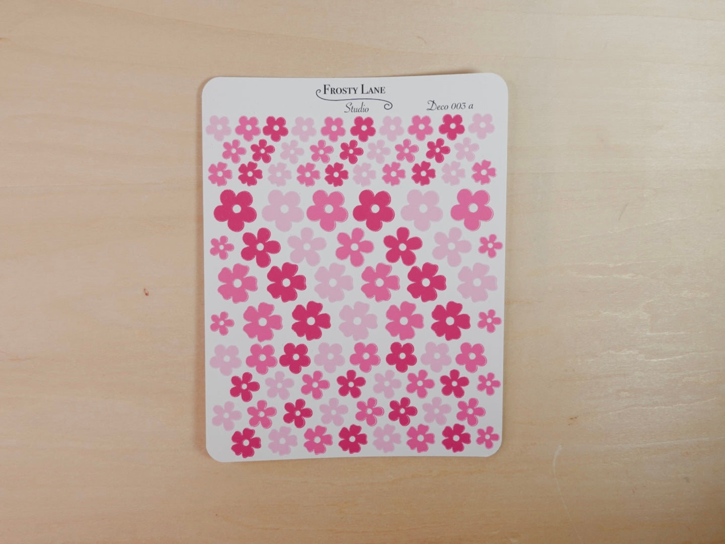 Deco003.a. Pink Flower Sticker Sheet