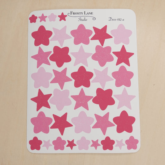 Deco012.a.Pink Star Outline Sticker Sheet