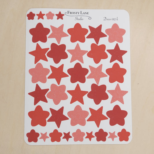 Deco012.k.Red Star Outline Sticker Sheet