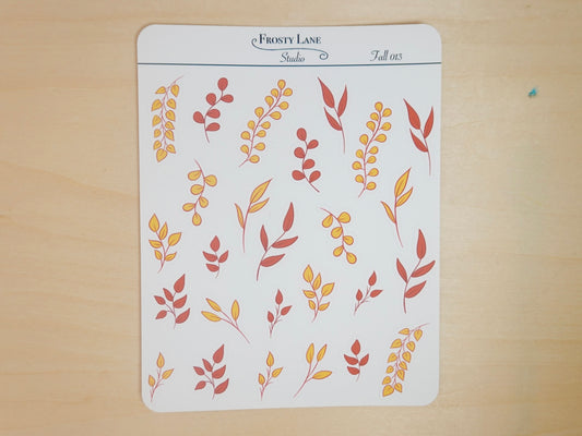 Fall013. Fall Foliage Pumpkin Sticker Sheet