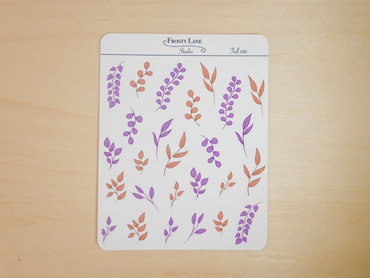 Fall016. Fall Foliage Pumpkin Sticker Sheet