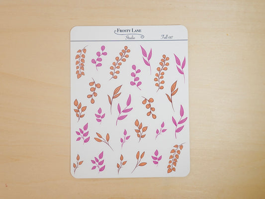 Fall017. Fall Foliage Pumpkin Sticker Sheet