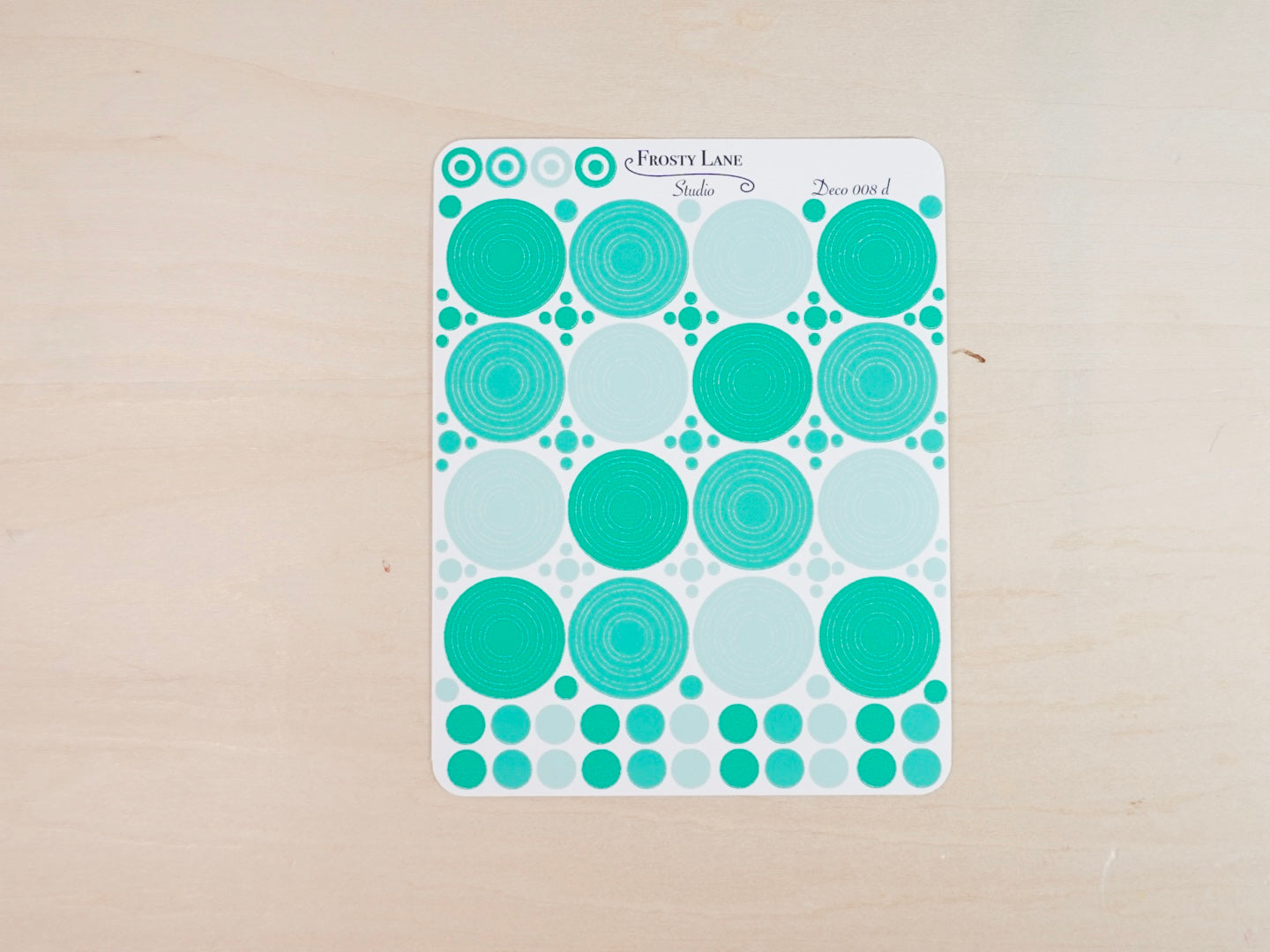 Deco008.d. Green Circle Outline Sticker Sheet