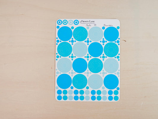 Deco008.e. Blue Circle Outline Sticker Sheet