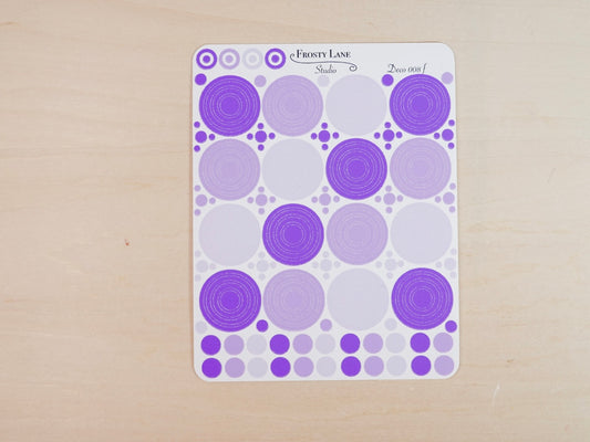 Deco008.f. Purple Circle Outline Sticker Sheet
