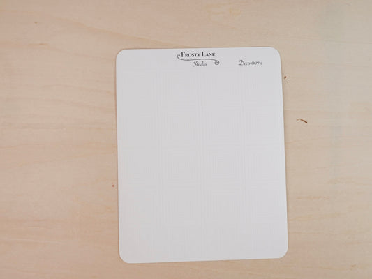 Deco009.i. White Square Outline Sticker Sheet
