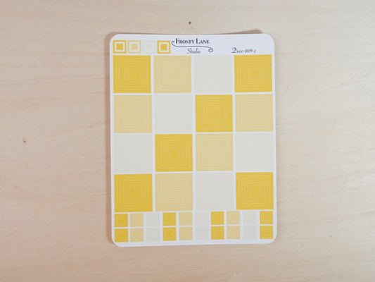 Deco009.c. Yellow Square Outline Sticker Sheet