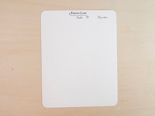 Deco016.i. White Rectangle Outline Sticker Sheet