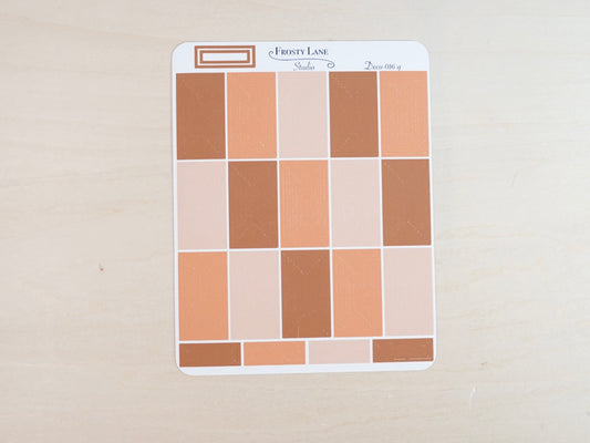 Deco016.g. Brown Rectangle Outline Sticker Sheet
