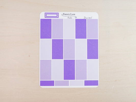 Deco016.f. Purple Rectangle Outline Sticker Sheet