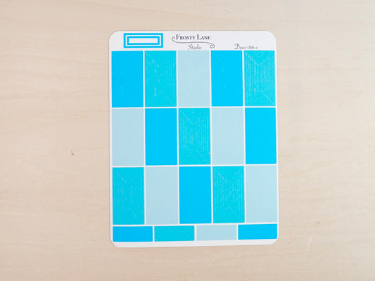 Deco016.e. Blue Rectangle Outline Sticker Sheet