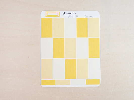 Deco016.c. Yellow Rectangle Outline Sticker Sheet